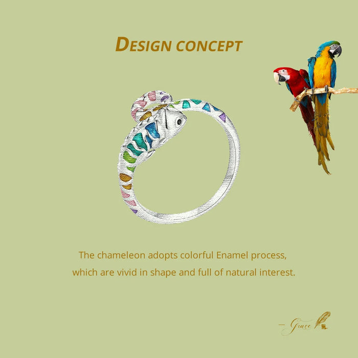 925 Sterling Silver Chameleon Ring On Sale