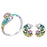 925 Sterling Silver Mini Chameleon Stud Earrings And Ring Jewelry Gift Set On Sale