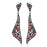 925 Sterling Silver Natural Red Garnet Gemstone Vintage Gothic Statement Drop Earrings On Sale