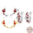 925 Sterling Silver Plated White Gold Lucky Koi Fish Buckle Up Earrings Set On Sale