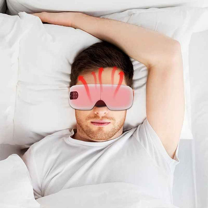 Foldable 4D Smart Eye Massager With Heat Compression Bluetooth Music Function On Sale