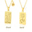 Gold Sagittarius Zodiac Sign Stainless Steel Pendant Necklace – Tarot Card Style Constellation Necklace for Women On Sale