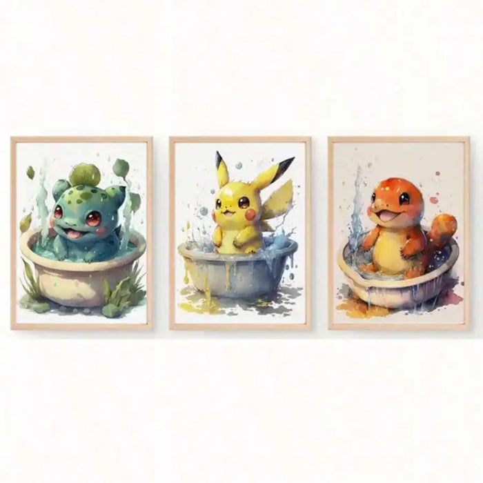Pokemon Animated Series Characters Canvas Prints Wall Art Posters For Home Bathroom Decor On Sale