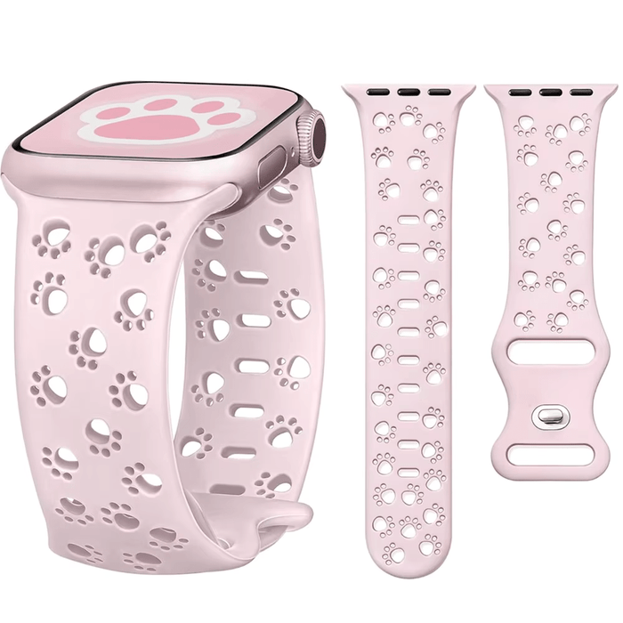 Animal Paws Hollow-out Design Silicone Strap for Apple Watch Band Ultra 2, Series 10, 9, SE, 8, 7, 6, 5 On Sale