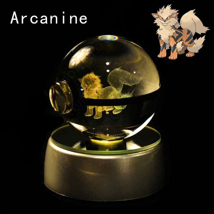3D Crystal Glass Poke Ball Night Lights Collection Contained Inside Anime Characters On Sale