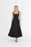 Elegant High-Waisted Squared Neckline Sleeveless A-line Sling Maxi Black Dress On Sale