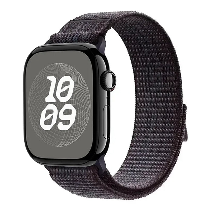 Black with Blue Nylon Sport Loop Watch Band for Apple Watch 38mm 40mm 41mm 42mm 44mm 45mm 46mm 49mm On Sale