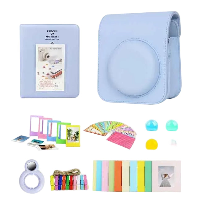Camera Accessory Kit Compatible with Fujifilm Instax Mini 12 – Blue PU Case, Album, Filters, Frames and Stickers Bundle On Sale
