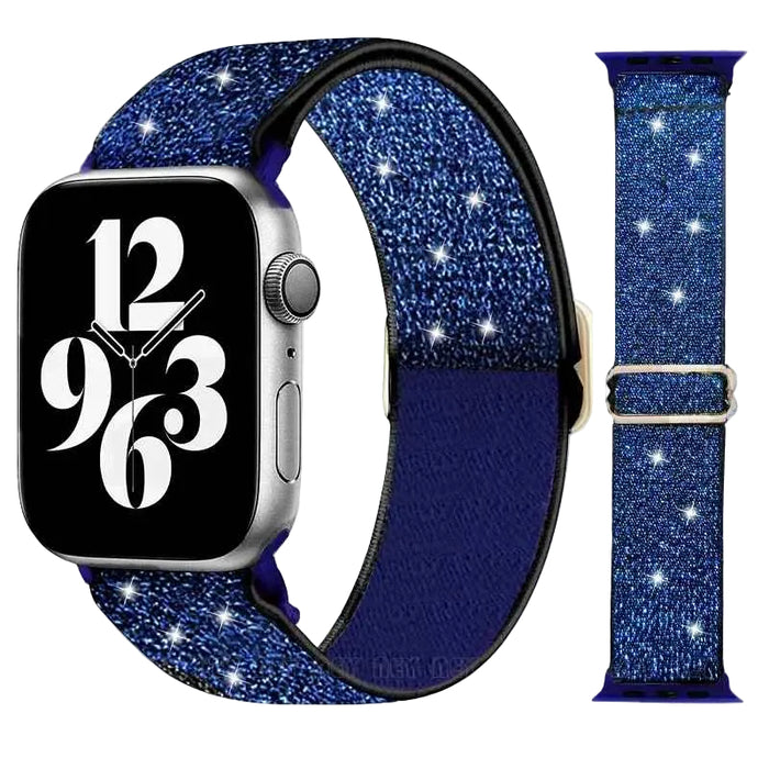 Blue Glitter Sparkle Nylon Strap for Apple Watch 38mm, 40mm, 41mm, 42mm, 44 mm, 45mm On Sale