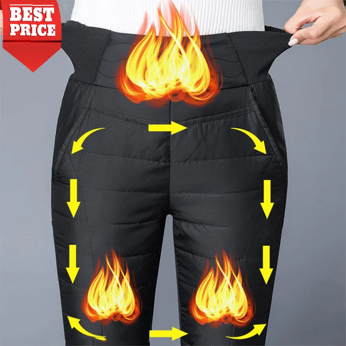 Windproof High-Waisted Classic Down Skinny Snow Pants On Sale