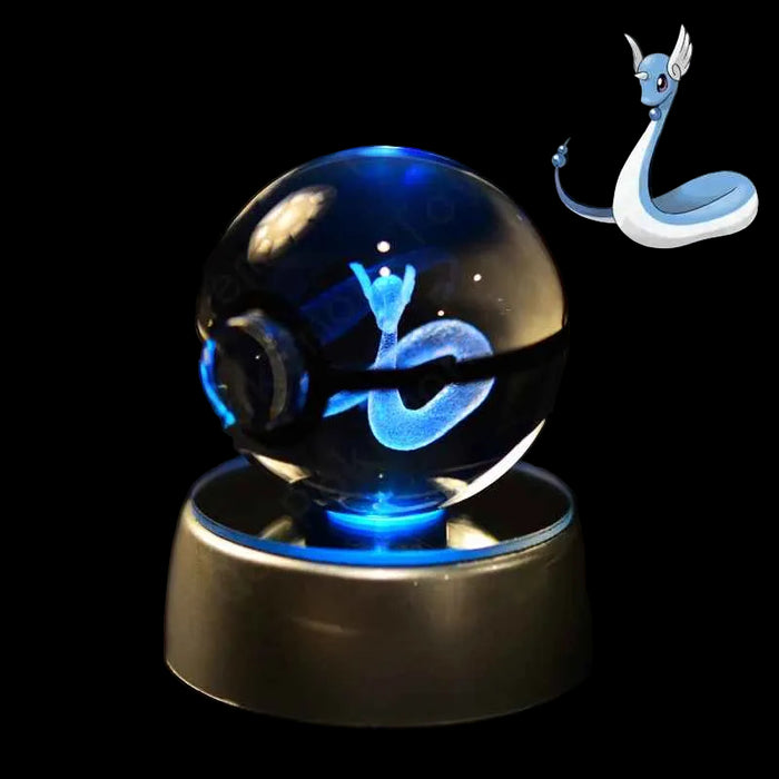 3D Crystal Glass Poke Ball Night Lights Collection Contained Inside Anime Characters On Sale