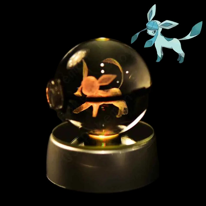 3D Crystal Glass Poke Ball Night Lights Collection Contained Inside Anime Characters On Sale
