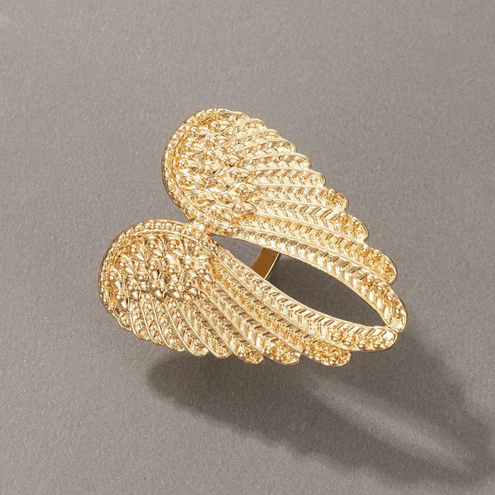 Angel Wings Gold Statement Ring On Sale