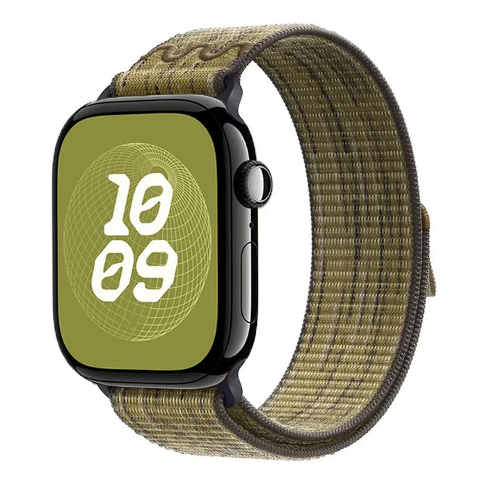 Green with Gray Nylon Sport Loop Watch Band for Apple Watch 38mm 40mm 41mm 42mm 44mm 45mm 46mm 49mm On Sale