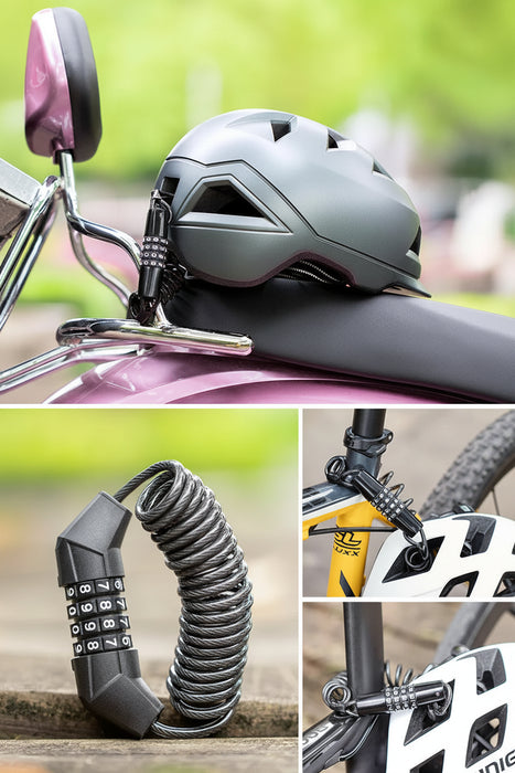 Anti-theft Steel Wire Mini Password Bike Helmet Lock On Sale