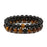 1 Set Natural Black Stone And Tiger Eye Couple Bracelets On Sale