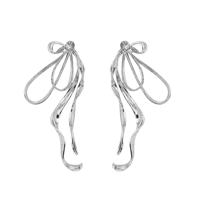 Big Ribbon Bow Style Elegant Dangle Earrings on Sale