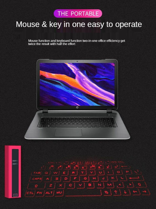 Wireless Bluetooth Laser Projection Keyboard With Mouse Function – Portable Virtual QWERTY Keyboard for iOS, Android, Windows, Mac On Sale