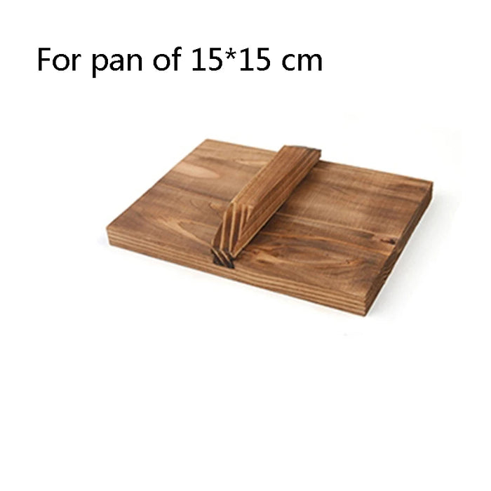 Japanese Tamagoyaki Non-Stick Square Frying Omelette Pan – 15 cm x 15 cm Wood Lid On Sale