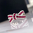 925 Sterling Silver Natural Ruby Red Bow Gemstone Ring On Sale