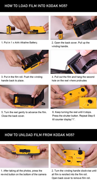 KODAK Vintage Retro M35 Reusable Film Camera Kodak UltraMax Film ( 1 Roll - 3 Roll ) Bundle On Sale