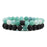 1 Set Green Weathered Stone And Lava Stone Couple Bracelets On Sale