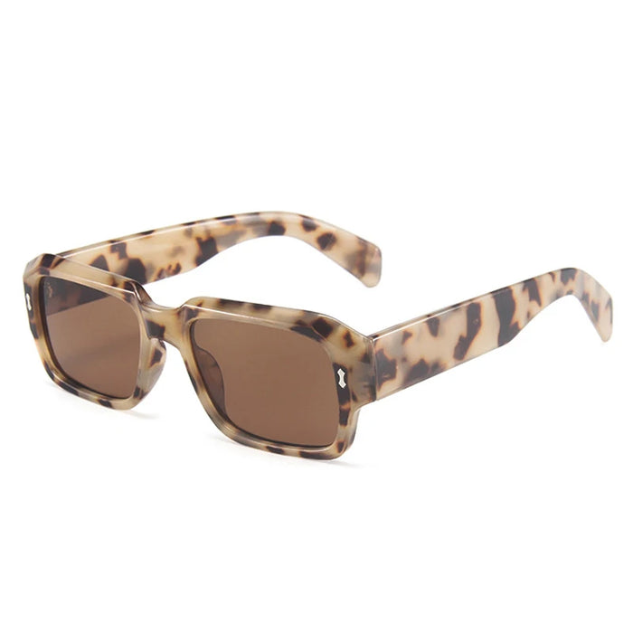 Tortoise Shell Style Rectangle HD Lens UV400 Sunglasses On Sale
