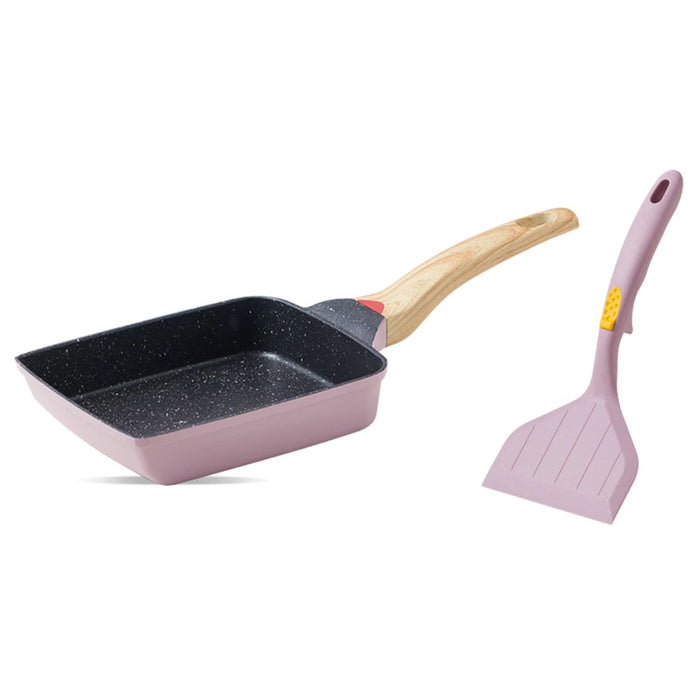 Japanese Tamagoyaki Non-Stick Frying Pan and Turner Set – Purple Rectangle Omelette Pan On Sale