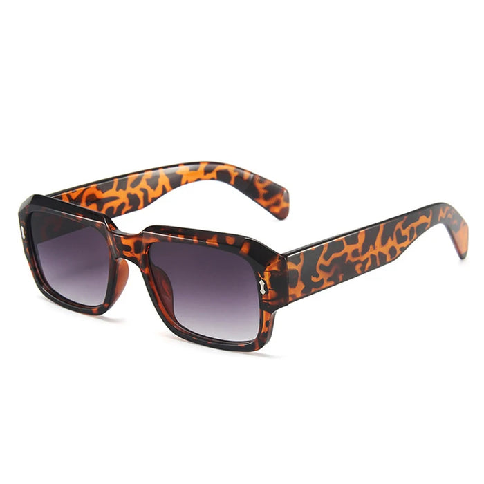 Leopard Style Rectangle HD Lens UV400 Sunglasses On Sale