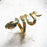 18K Gold Plated 925 Sterling Silver Bohemian Style Snake Pave Ring On Sale