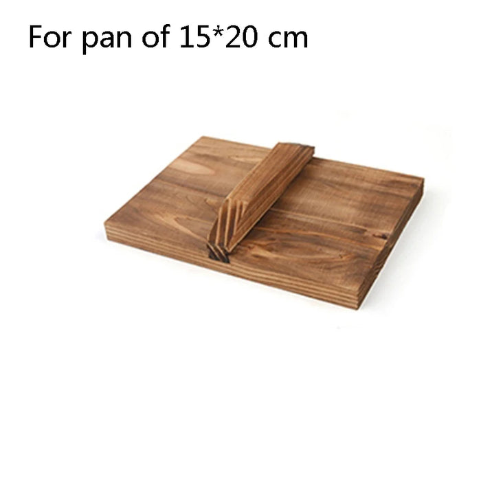 Japanese Tamagoyaki Non-Stick Rectangle Frying Omelette Pan – 15 cm x 20 cm Wood Lid On Sale