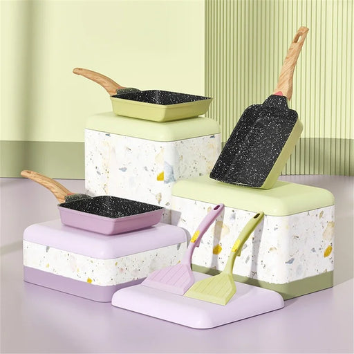 Japanese Tamagoyaki Non-Stick Frying Pan – Square & Rectangle Omelette Pan On Sale