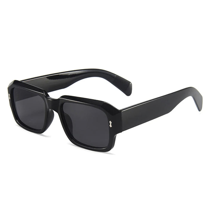 Black Gray Fashion Rectangle HD Gradient Lens UV400 Sunglasses On Sale