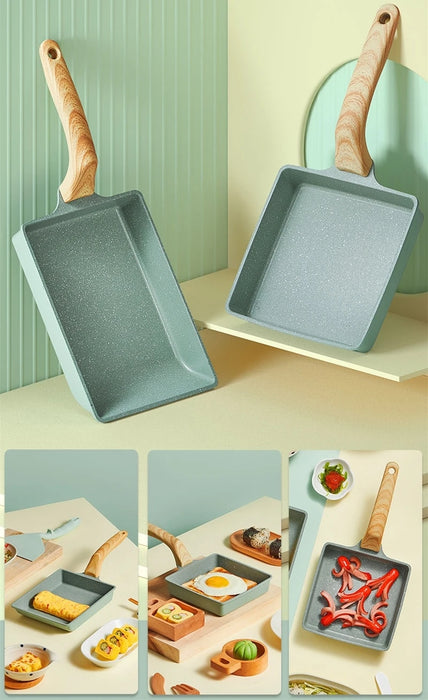 Japanese Tamagoyaki Non-Stick Frying Pan – Square & Rectangle Omelette Pan On Sale