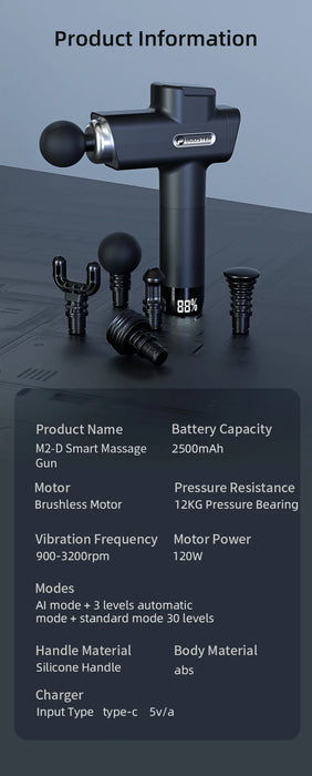 AI Intelligence Booster M2-D Deep Tissue And Muscle Electric Massager With Long-lasting battery life On Sale