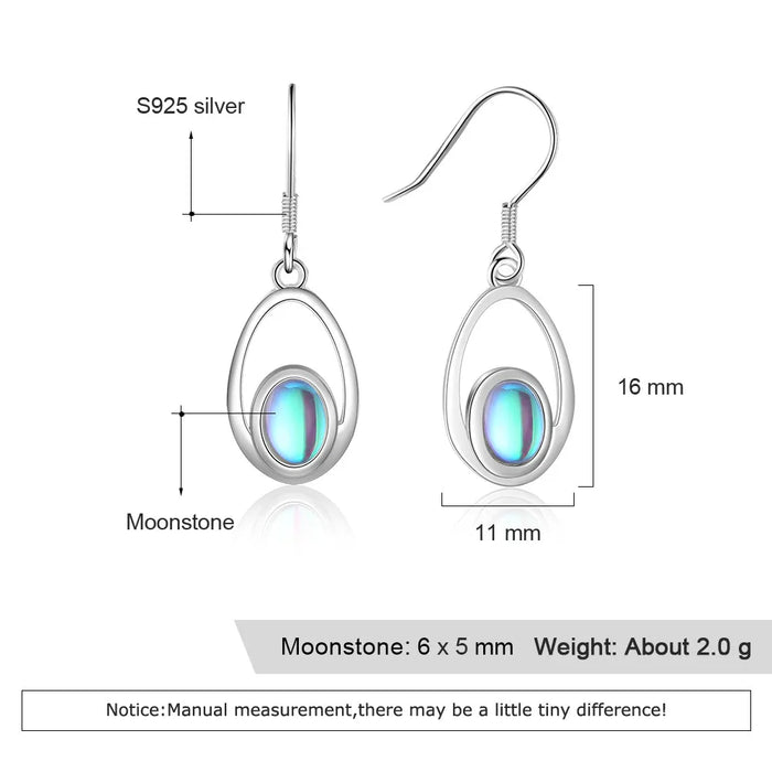 925 Sterling Silver Moonstone Earrings On Sale