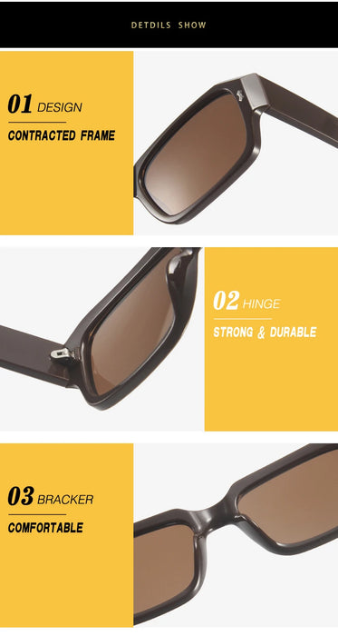 Fashion Rectangle HD Gradient Lens UV400 Sunglasses On Sale