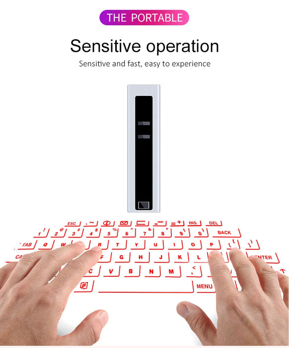 Wireless Bluetooth Laser QWERTY Keyboard Projector For Android or IOS Phones or Tablets On Sale