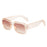 Champagne Pink Fashion Rectangle HD Gradient Lens UV400 Sunglasses On Sale