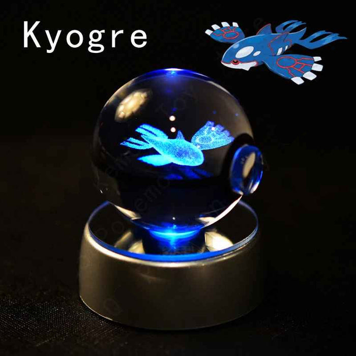 3D Crystal Glass Poke Ball Night Lights Collection Contained Inside Anime Characters On Sale