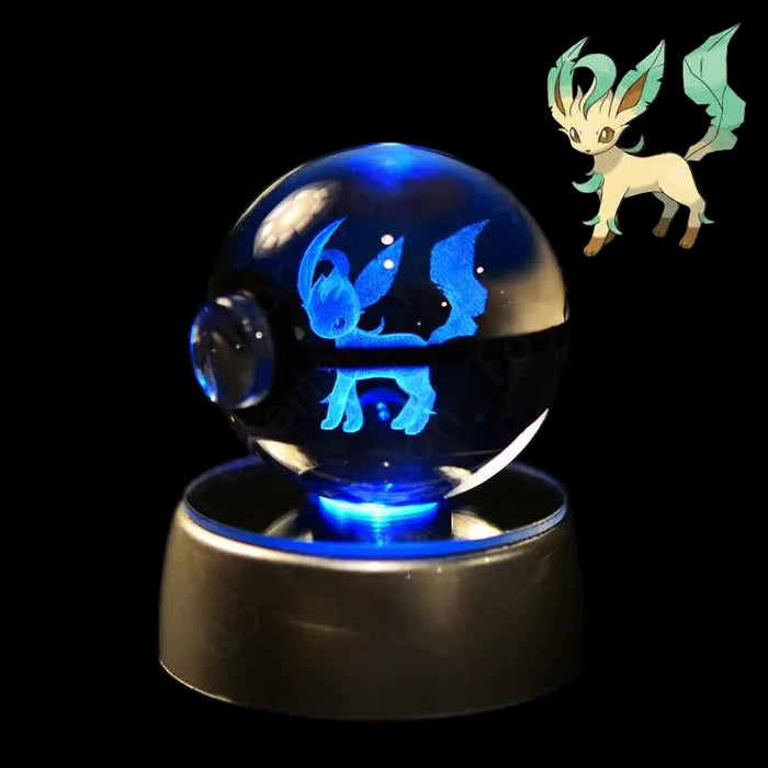 3D Crystal Glass Poke Ball Night Lights Collection Contained Inside Anime Characters On Sale