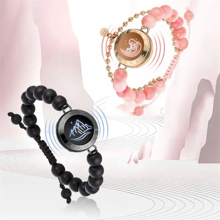 Light Up & Vibrate Long Distance Agate Touch Bracelets For Couples On Sale