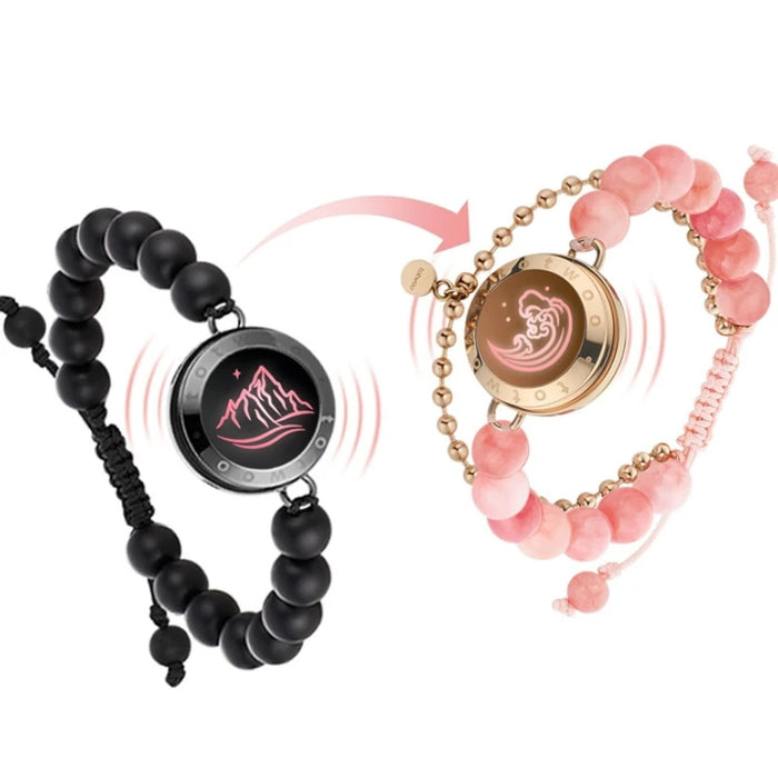 Light Up & Vibrate Long Distance Agate Touch Bracelets For Couples On Sale