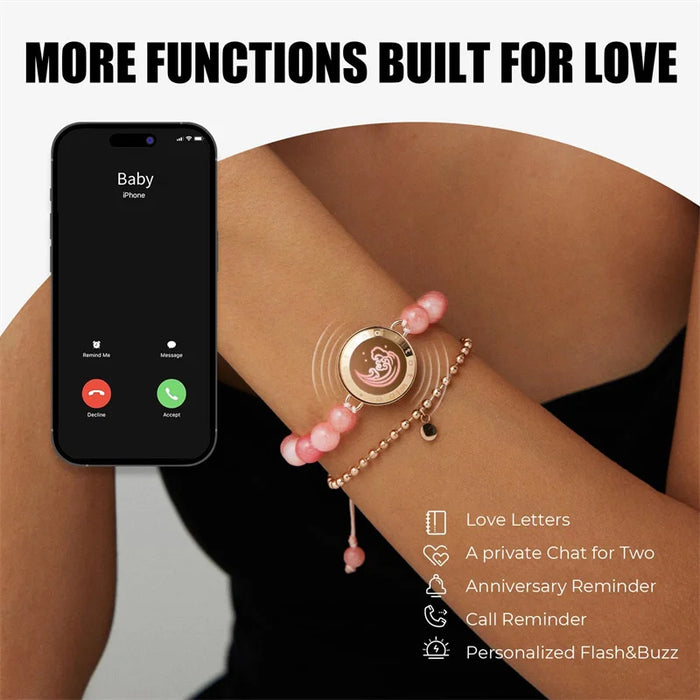 Light Up & Vibrate Long Distance Agate Touch Bracelets For Couples On Sale