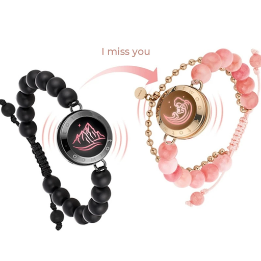 Light Up & Vibrate Long Distance Agate Touch Bracelets For Couples On Sale