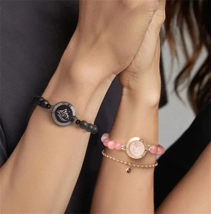 Light Up & Vibrate Long Distance Agate Touch Bracelets For Couples On Sale