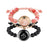 Black Pink Light Up And Vibrate Long Distance Agate Touch Communication Bracelets For Couples