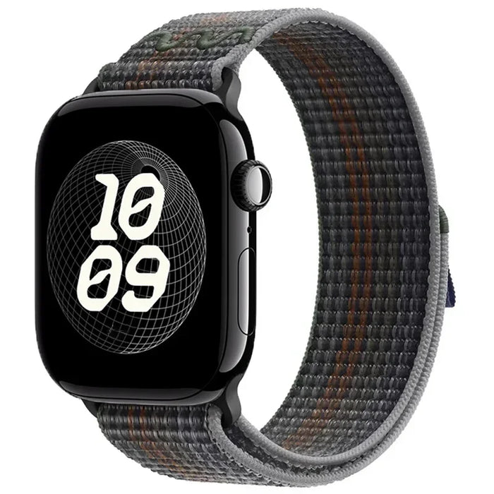 Midnight Black Nylon Sport Loop Watch Band for Apple Watch 38mm 40mm 41mm 42mm 44mm 45mm 46mm 49mm On Sale