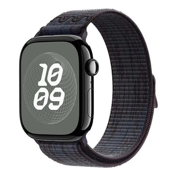 New Black Blue Nylon Sport Loop Watch Band for Apple Watch 38mm 40mm 41mm 42mm 44mm 45mm 46mm 49mm On Sale