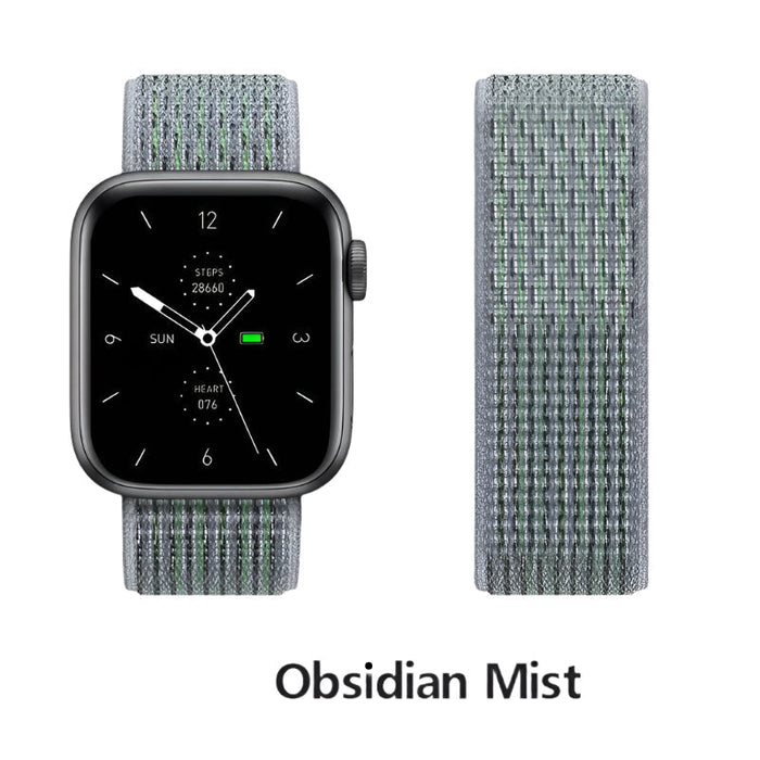Obsidian Mist Nylon Sport Loop Watch Band For Apple iWatch Straps 38mm, 40mm, 41mm, 42mm, 44 mm, 45mm, 46mm, 49mm On Sale